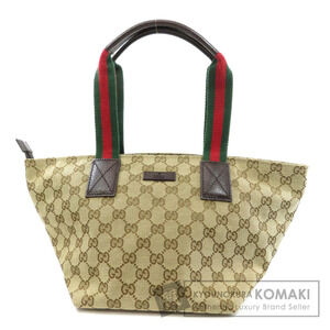 Gucci GG Canvas Sherry Line Tote Bag web Brown